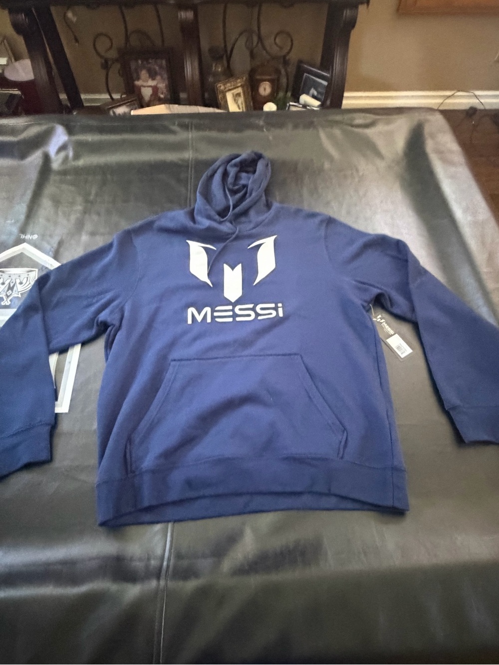 Men's Navy Messi Logo Pullover Hoodie